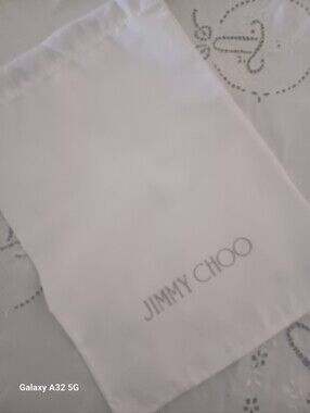 Jimmy Choo White Drawstring Dust Bag 14"x10.5"